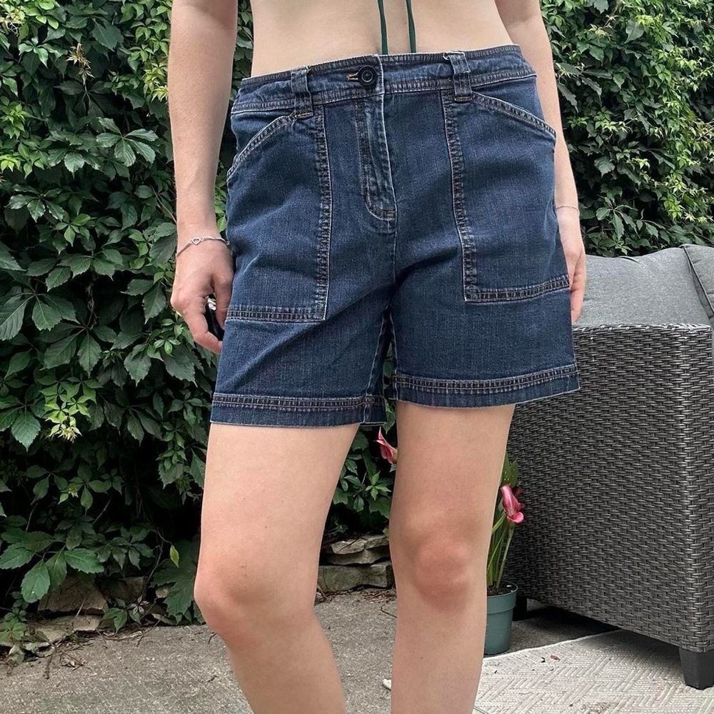 Vintage dark wash denim shorts